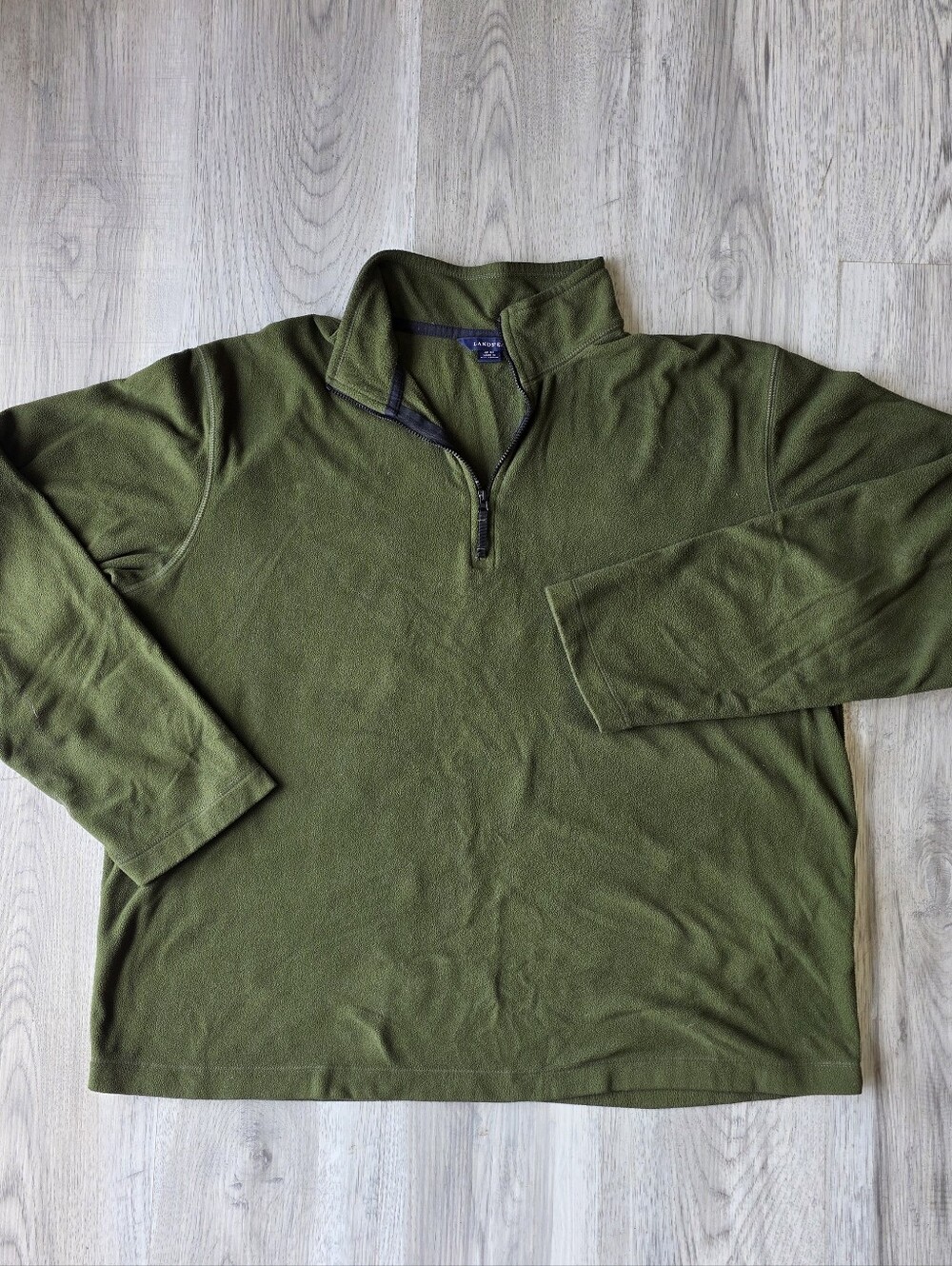 Lands’ End ThermaCheck Olive Green Quarter-Zip Fleece Men’s Large